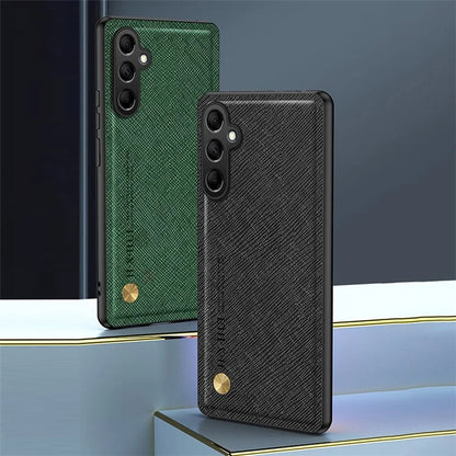 For 	Samsung Galaxy A34 5G Case Cross Texture Leather+TPU Phone Cover Support Magnetic Car Holder