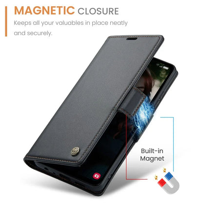 CASEME 023 Series For Samsung Galaxy A15 4G / A15 5G Phone Case RFID Blocking Litchi Texture Cover