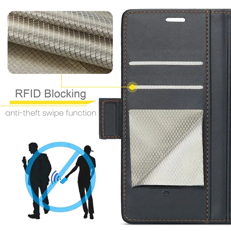 CASEME 023 Series For Samsung Galaxy A15 4G / A15 5G Phone Case RFID Blocking Litchi Texture Cover