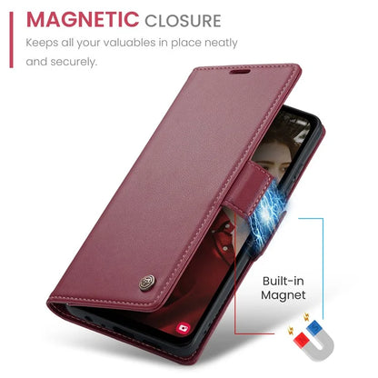 CASEME 023 Series For Samsung Galaxy A15 4G / A15 5G Phone Case RFID Blocking Litchi Texture Cover