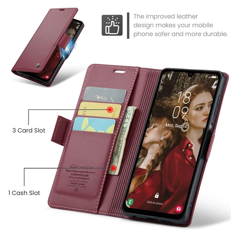 CASEME 023 Series For Samsung Galaxy A15 4G / A15 5G Phone Case RFID Blocking Litchi Texture Cover