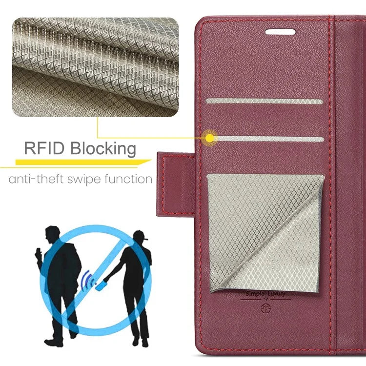 CASEME 023 Series For Samsung Galaxy A15 4G / A15 5G Phone Case RFID Blocking Litchi Texture Cover
