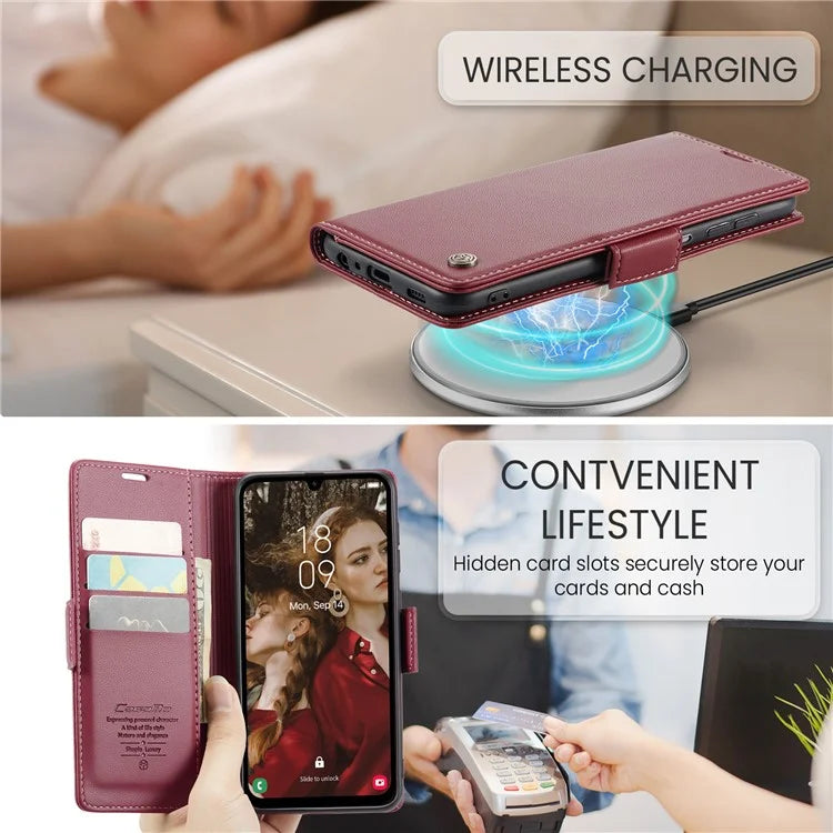 CASEME 023 Series For Samsung Galaxy A15 4G / A15 5G Phone Case RFID Blocking Litchi Texture Cover