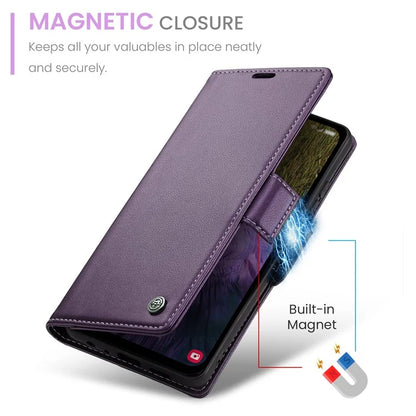 CASEME 023 Series For Samsung Galaxy A15 4G / A15 5G Phone Case RFID Blocking Litchi Texture Cover