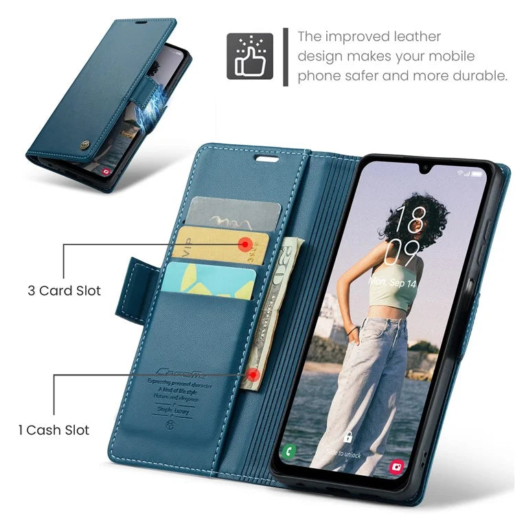 CASEME 023 Series For Samsung Galaxy A15 4G / A15 5G Phone Case RFID Blocking Litchi Texture Cover