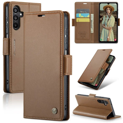 CASEME 023 Series For Samsung Galaxy A15 4G / A15 5G Phone Case RFID Blocking Litchi Texture Cover