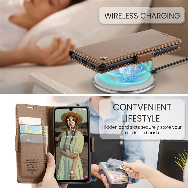 CASEME 023 Series For Samsung Galaxy A15 4G / A15 5G Phone Case RFID Blocking Litchi Texture Cover