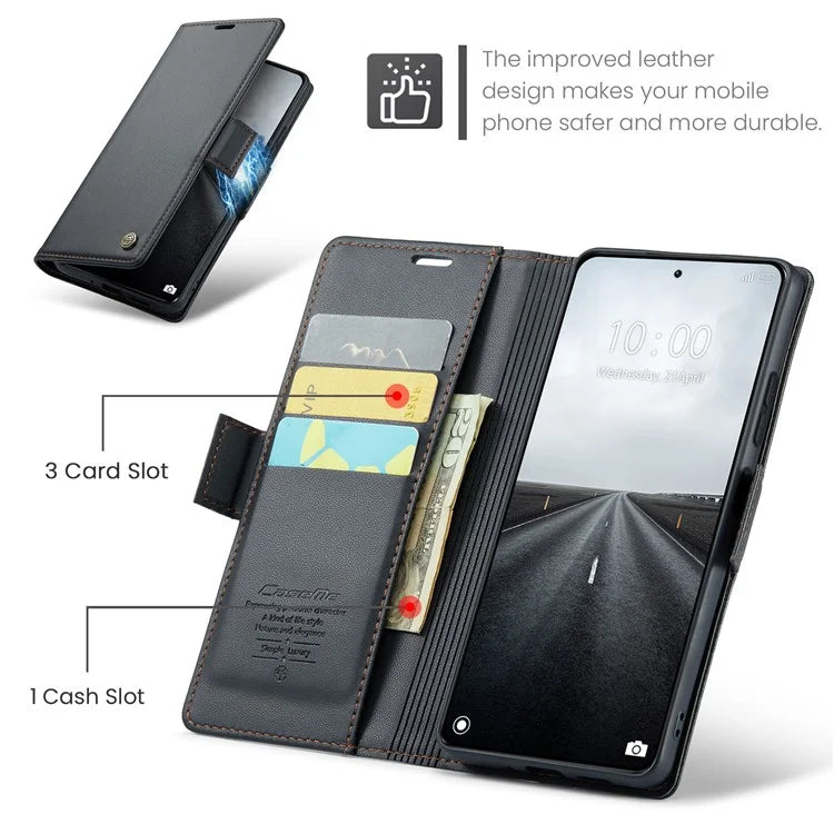 CASEME 023 Series For Xiaomi 14 Pro Case RFID Blocking Glossy Stand Phone Cover