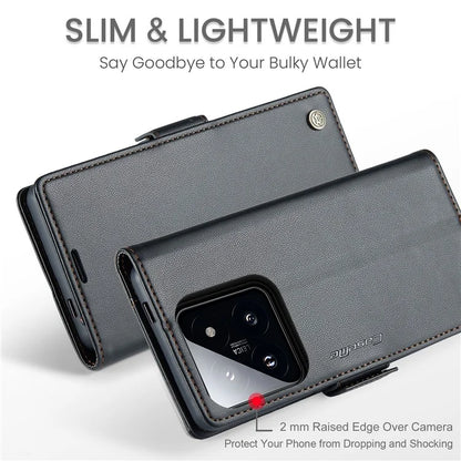 CASEME 023 Series For Xiaomi 14 Pro Case RFID Blocking Glossy Stand Phone Cover