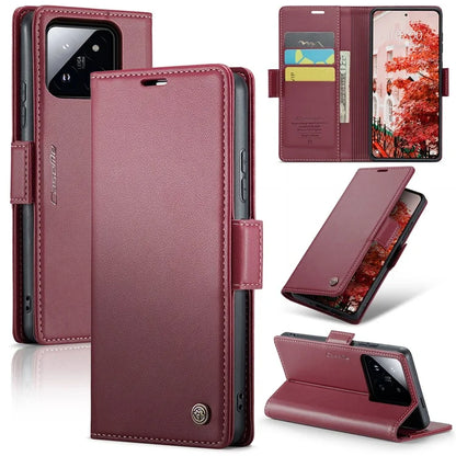 CASEME 023 Series For Xiaomi 14 Pro Case RFID Blocking Glossy Stand Phone Cover
