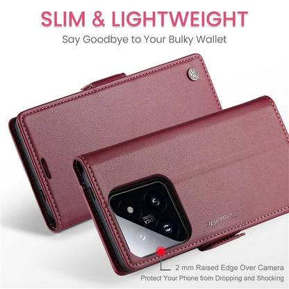 CASEME 023 Series For Xiaomi 14 Pro Case RFID Blocking Glossy Stand Phone Cover