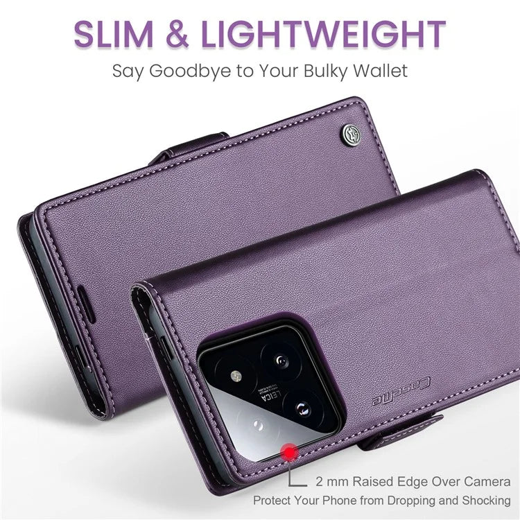 CASEME 023 Series For Xiaomi 14 Pro Case RFID Blocking Glossy Stand Phone Cover