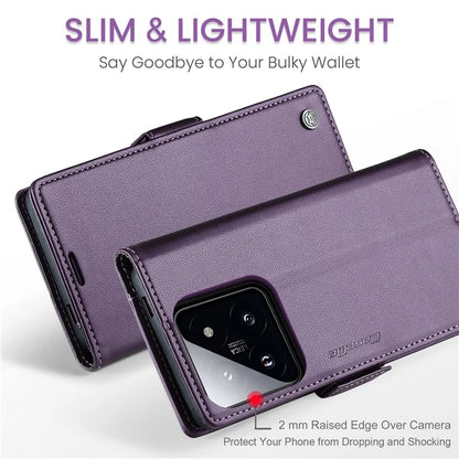 CASEME 023 Series For Xiaomi 14 Pro Case RFID Blocking Glossy Stand Phone Cover