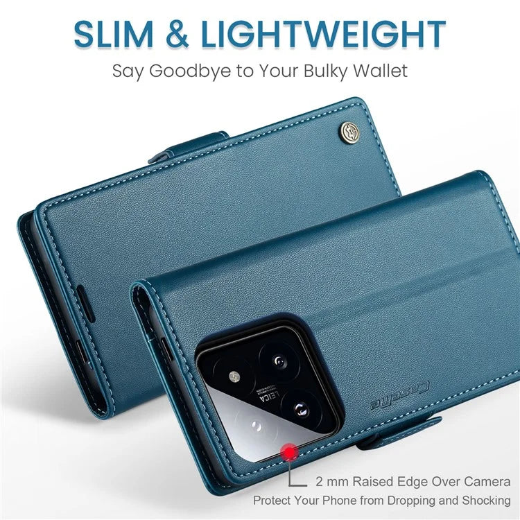 CASEME 023 Series For Xiaomi 14 Pro Case RFID Blocking Glossy Stand Phone Cover