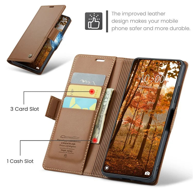 CASEME 023 Series For Xiaomi 14 Pro Case RFID Blocking Glossy Stand Phone Cover