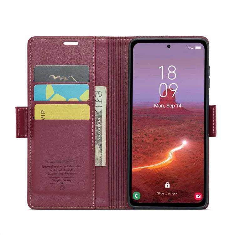 CASEME 023 Series For Samsung Galaxy A55 5G Magnetic Phone Case RFID Blocking Folio Stand Cover