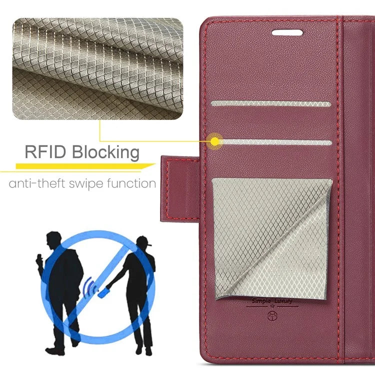 CASEME 023 Series For Samsung Galaxy A55 5G Magnetic Phone Case RFID Blocking Folio Stand Cover