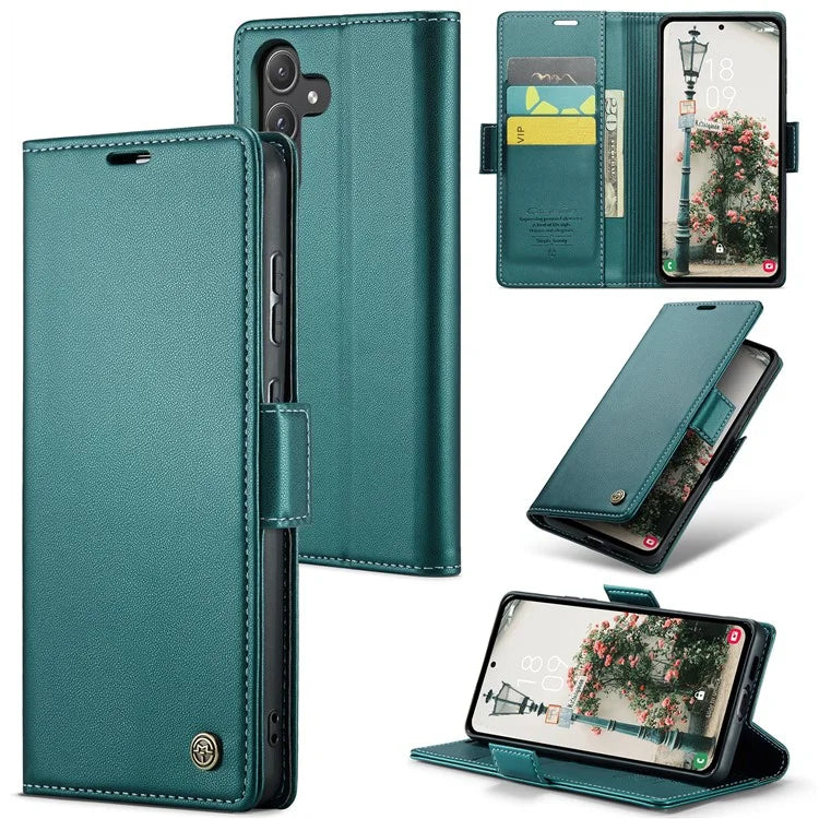 CASEME 023 Series For Samsung Galaxy A55 5G Magnetic Phone Case RFID Blocking Folio Stand Cover