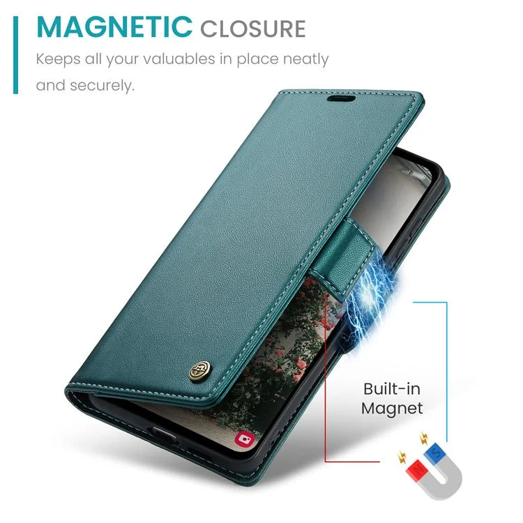 CASEME 023 Series For Samsung Galaxy A55 5G Magnetic Phone Case RFID Blocking Folio Stand Cover