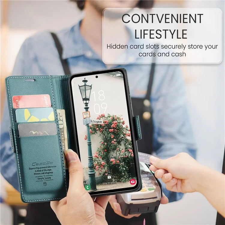 CASEME 023 Series For Samsung Galaxy A55 5G Magnetic Phone Case RFID Blocking Folio Stand Cover