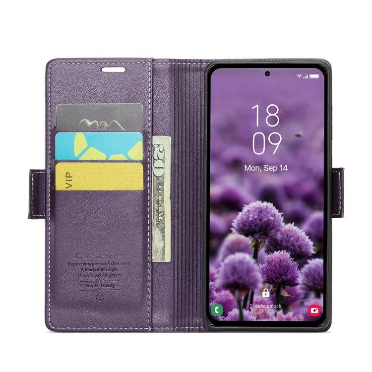 CASEME 023 Series For Samsung Galaxy A55 5G Magnetic Phone Case RFID Blocking Folio Stand Cover