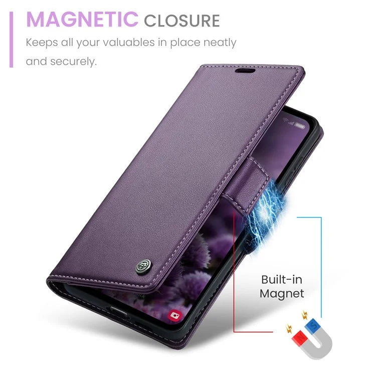 CASEME 023 Series For Samsung Galaxy A55 5G Magnetic Phone Case RFID Blocking Folio Stand Cover