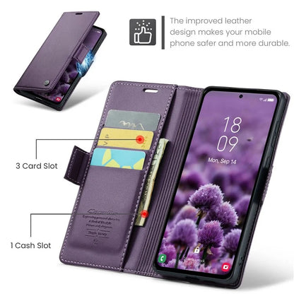 CASEME 023 Series For Samsung Galaxy A55 5G Magnetic Phone Case RFID Blocking Folio Stand Cover