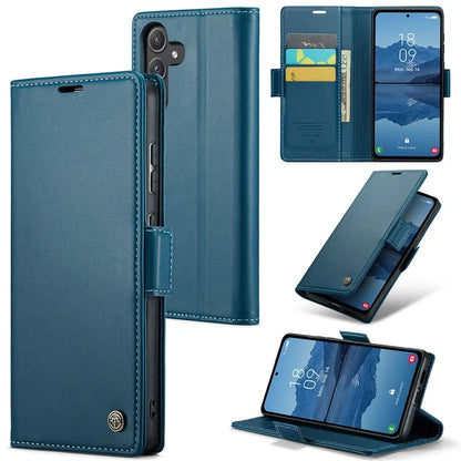 CASEME 023 Series For Samsung Galaxy A55 5G Magnetic Phone Case RFID Blocking Folio Stand Cover