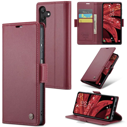 CASEME 023 Series For Samsung Galaxy A25 5G (Global) (161.0 x 76.5 x 8.3mm) Case RFID Blocking Leather Phone Cover