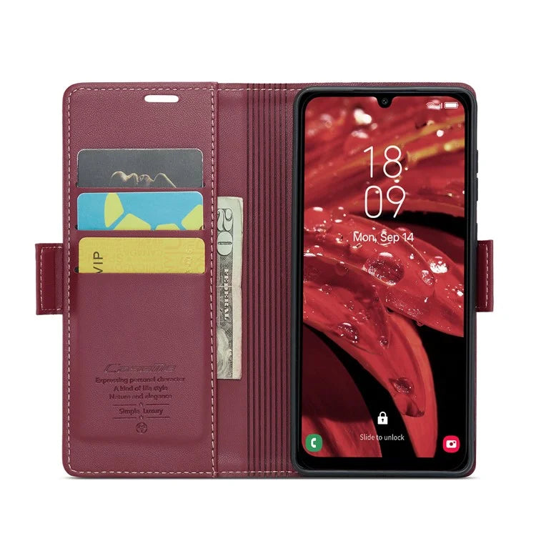 CASEME 023 Series For Samsung Galaxy A25 5G (Global) (161.0 x 76.5 x 8.3mm) Case RFID Blocking Leather Phone Cover