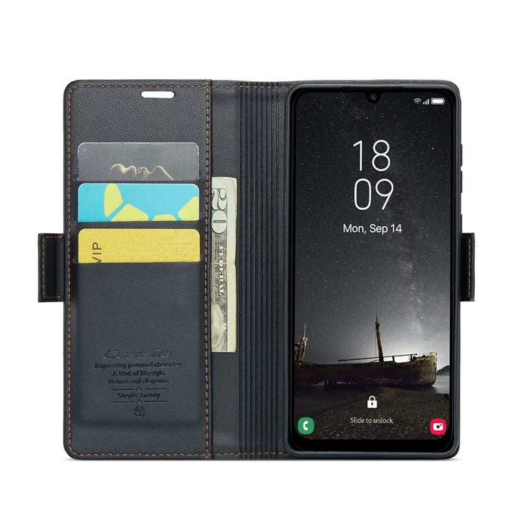CASEME 023 Series For Samsung Galaxy A25 5G (Global) (161.0 x 76.5 x 8.3mm) Case RFID Blocking Leather Phone Cover
