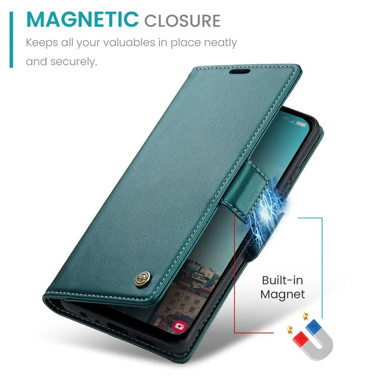 CASEME 023 Series For Samsung Galaxy A25 5G (Global) (161.0 x 76.5 x 8.3mm) Case RFID Blocking Leather Phone Cover