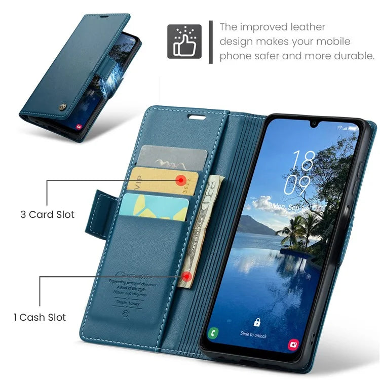 CASEME 023 Series For Samsung Galaxy A25 5G (Global) (161.0 x 76.5 x 8.3mm) Case RFID Blocking Leather Phone Cover