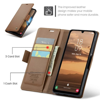 CASEME 023 Series For Samsung Galaxy A25 5G (Global) (161.0 x 76.5 x 8.3mm) Case RFID Blocking Leather Phone Cover