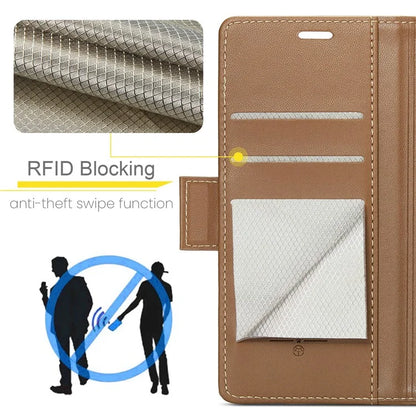 CASEME 023 Series For Samsung Galaxy A25 5G (Global) (161.0 x 76.5 x 8.3mm) Case RFID Blocking Leather Phone Cover