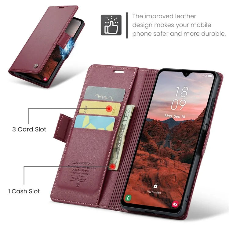 CASEME 023 Series For Samsung Galaxy A05s 4G Case RFID Blocking 3 Card Slots Phone Cover