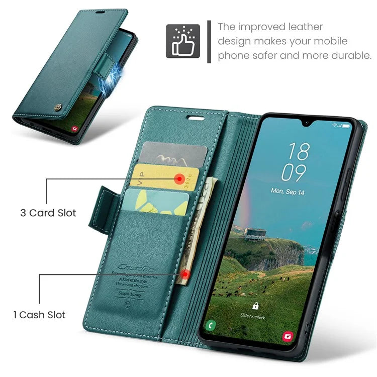 CASEME 023 Series For Samsung Galaxy A05s 4G Case RFID Blocking 3 Card Slots Phone Cover