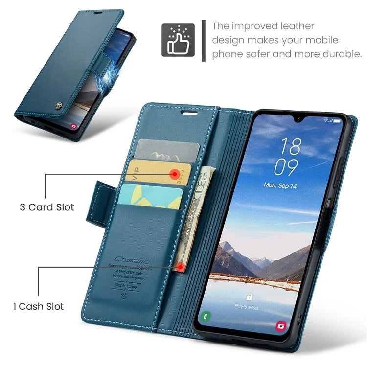 CASEME 023 Series For Samsung Galaxy A05s 4G Case RFID Blocking 3 Card Slots Phone Cover