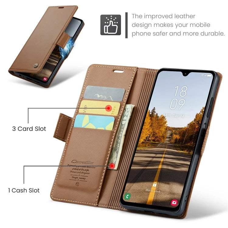 CASEME 023 Series For Samsung Galaxy A05s 4G Case RFID Blocking 3 Card Slots Phone Cover