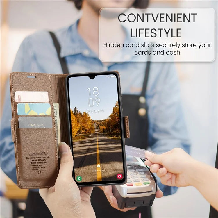 CASEME 023 Series For Samsung Galaxy A05s 4G Case RFID Blocking 3 Card Slots Phone Cover