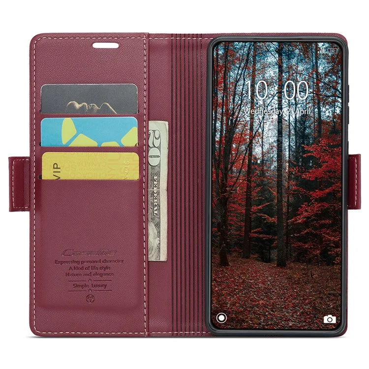 CASEME 023 Series For Xiaomi 14 Magnetic Phone Case RFID Blocking Litchi Texture Cover