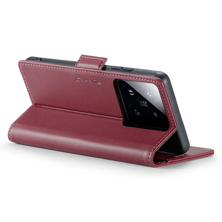 CASEME 023 Series For Xiaomi 14 Magnetic Phone Case RFID Blocking Litchi Texture Cover