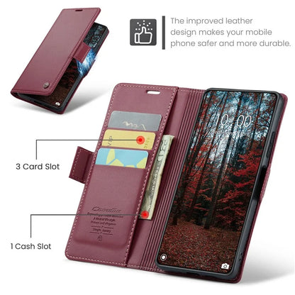 CASEME 023 Series For Xiaomi 14 Magnetic Phone Case RFID Blocking Litchi Texture Cover