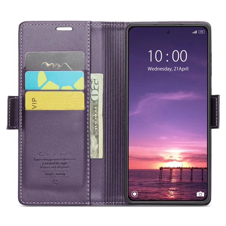 CASEME 023 Series For Xiaomi 14 Magnetic Phone Case RFID Blocking Litchi Texture Cover