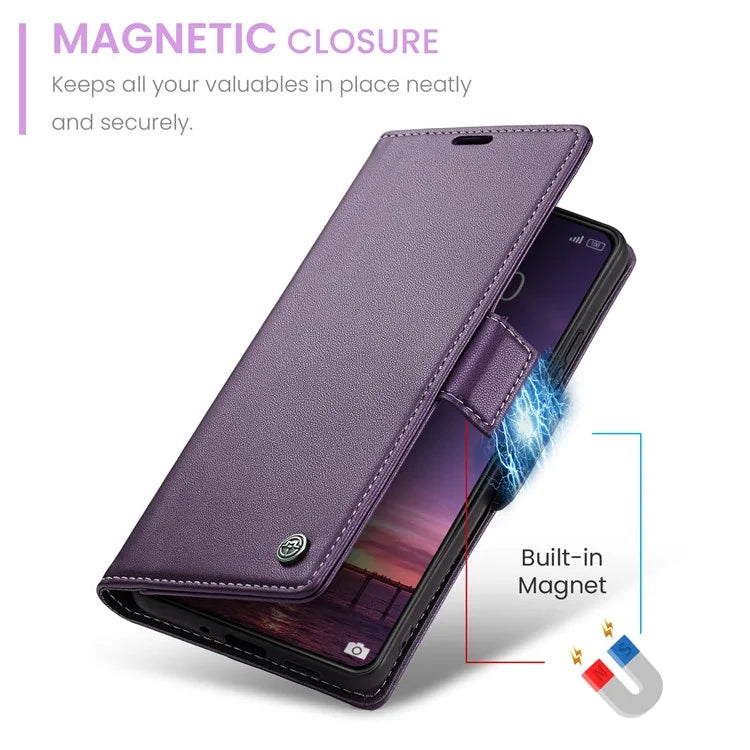 CASEME 023 Series For Xiaomi 14 Magnetic Phone Case RFID Blocking Litchi Texture Cover