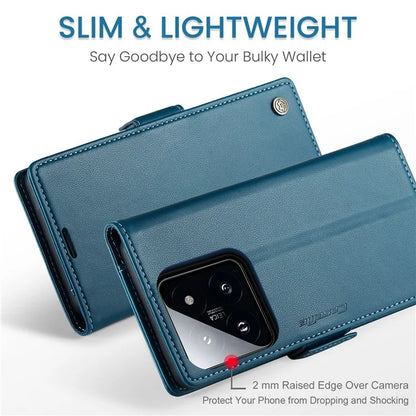 CASEME 023 Series For Xiaomi 14 Magnetic Phone Case RFID Blocking Litchi Texture Cover