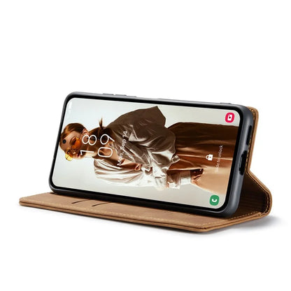 CASEME 013 Series For Samsung Galaxy A55 5G Case PU Leather Stand View Business Phone Cover