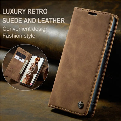 CASEME 013 Series For Samsung Galaxy A55 5G Case PU Leather Stand View Business Phone Cover