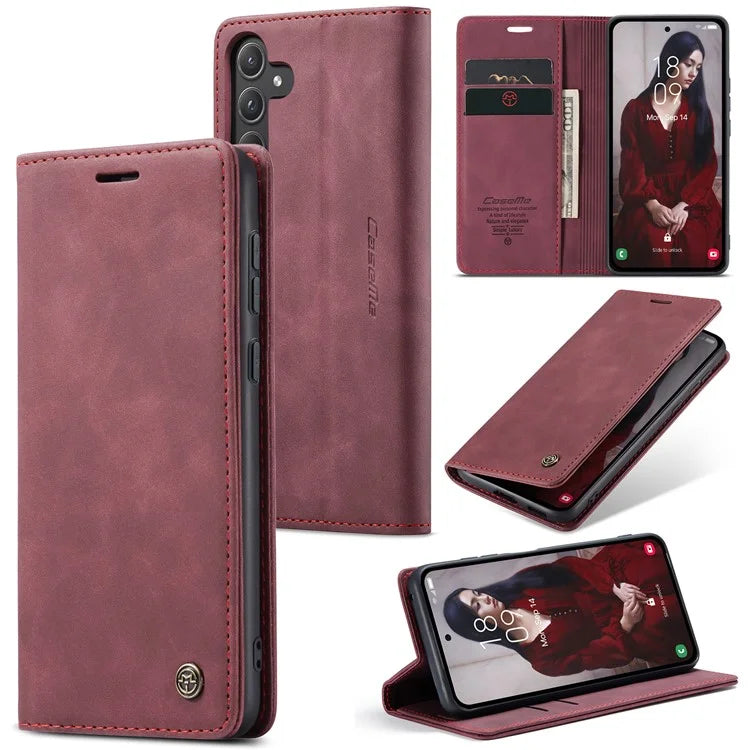CASEME 013 Series For Samsung Galaxy A55 5G Case PU Leather Stand View Business Phone Cover