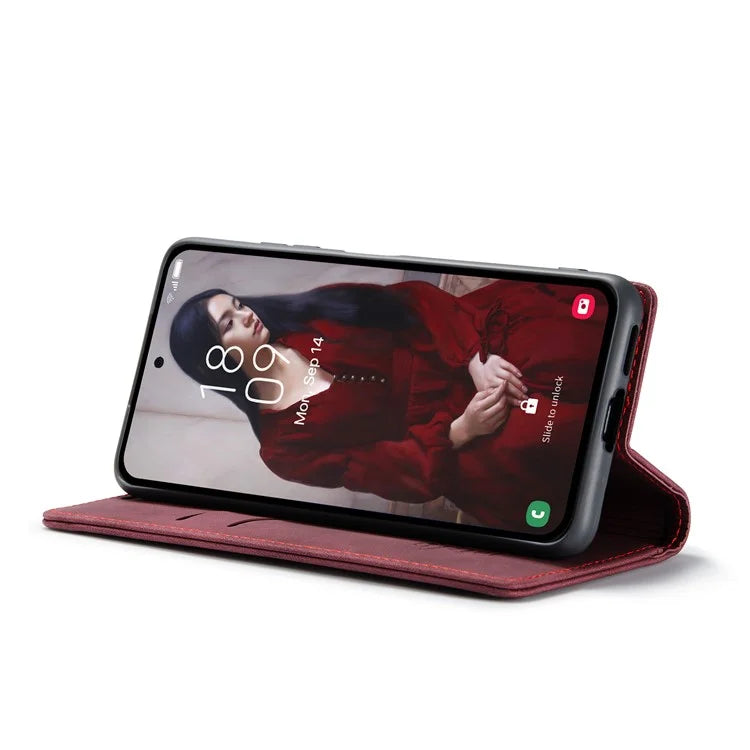 CASEME 013 Series For Samsung Galaxy A55 5G Case PU Leather Stand View Business Phone Cover